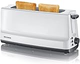 SEVERIN Automatik-Langschlitztoaster, Automatik-Toaster mit Brötchenaufsatz, Edelstahl...