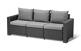 Allibert by Keter Gartenlounge Sofa California 3-Sitzer, graphit/ cool grey, inkl. Sitz-...