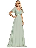 Ever-Pretty Damen A-Linie Chiffon Brautjungfernkleid V Ausschnitt Chiffon...