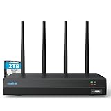 Reolink 4K 12CH WiFi NVR mit WiFi 6 und 2,4/5 GHz Dualband WLAN, integrierte 2TB...