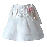 LOLIWE Taufkleid Taufbolero Baby Mädchen Kleid Blumenmädchenkleid Festlich Kleid...