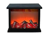 Kaminlaterne 30 cm mit tanzenden LED Flammen - Kaminfeuer LED Flammeneffekt LED Kamin...