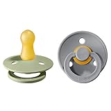 BIBS Colour Schnuller 2er-Pack, BPA-frei, Kirschform Nippel. Naturkautschuk /...