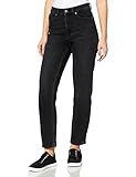 Only Damen Onlemily Life Hw Str Ank Dnm Nas997 Noos Jeans, Black Denim, 27