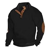 Herren Outdoor Casual Langarm Kapuzenlos mit Stehkragen Tops Sweatshirt Mehrfachpack...