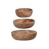 Naturals Creative Tops Lebensmittelechte dekorative Dipschalen aus Holz (3er-Set) 12,4 cm...