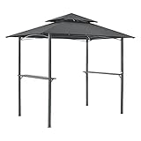 [en.casa] Grillpavillon Parga 250x241x151cm BBQ Grill Pavillon mit Bartresen...