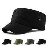 Momoshe Army Cap Herren Military Cadet Cap Kappe Schwarz Damen Basecap 100%...