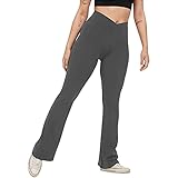 LOSSLO Damen Bootcut Yogahose -Yoga Hose High Waist Schlaghose Leggings Bootleg Sporthose...