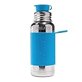 Pura Sport Isolierflasche, 473 ml, mit Sporthülle und Silikon-Sport-Top mit...