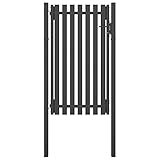 LAPOOH Gartentor, Gartentür, Gartenpforte, Zauntür, Zaun Garten, Stahl 1x2,25 m...