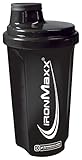 IronMaxx Eiweiß Shaker - Schwarz 700ml | Proteinshaker mit Drehverschluss, Sieb &...