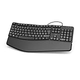 Hama ergonomische Tastatur (Handballenauflage Tastatur, Tastatur kabelgebunden,...