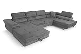 SOFILAND Ecksofa Aller U XXL-Ecksofa mit Schlaffunktion und Zwei Bettkästen in...