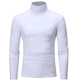 Herren Rollkragenshirt Slim Fit Rollkragenpullover Langarmshirt Longsleeve...