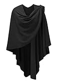 PULI Damen Sweatshirt Strickschal vorne kreuzen Poncho Decke Cape Cardigan Wickelschal ,...