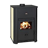 EEK A: Wasserführender Kaminofen PRITY WD W24 D, Creme - 24,3 kW Schwarz