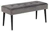 AC Design Furniture Gloria Bank, L: 95 x W: 38 x H: 45 cm, Dunkelgrau/Schwarz,...