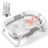 Baby Badewanne Faltbare-Babybadewanne Neugeborene von 0-24 Monaten Geeignet, Portable...