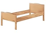 Erst-Holz® Seniorenbett extra hoch Einzelbett 90x200 Buche-Bettgestell Natur...