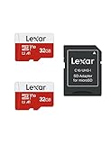 Lexar Micro SD Karte 32GB 2er Pack, Speicherkarte Micro SD mit SD Adapter, Bis zu 100 MB/s...