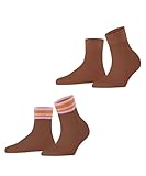 ESPRIT Damen Retro Glitter 2-Pack W SSO Baumwolle gemustert 2 Paar Socken, Braun (Rosewood...