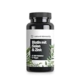 Biotin + Selen + Zink für Haut, Haare & Nägel - 365 vegane Tabletten - Ohne...