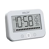 BALDR Badezimmer Uhr IP24 Wasserdicht Digitale Kinder-Duschuhr mit Temperatur...