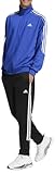 adidas SPORTSWEAR Herren 3S DOUBLEKNIT TRAININGSUIT, L, Blau/Schwarz, L