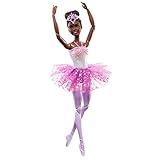 Barbie-Puppe | Zauberhafte Ballerina-Puppe | Schwarzes Haar | Leuchtfunktion | Diadem und...