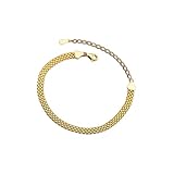 LerijN Armband Silber,Zierliche Damen-Silberarmbänder S925 Silber Goldenes Breites...