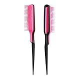 Tangle Teezer Back Combing Hairbrush, Schwarz & Pink, 1 stück