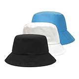 FUIPVGI 3 Stück Bucket Hat,Unisex Faltbar Anglerhut,3 Farbe Eimer Hut...