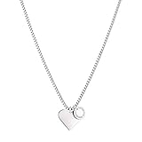 LIEBESKIND BERLIN TIME & JEWEL LJ-0503-N-45 Damen Collier Herz Edelstahl Silber 45 cm One...