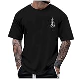 Huesdet Oversized Tshirt Herren Rundhals Kurzarm Lose Sommer Oberteile Mode T-Shirt mit...