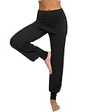 Terecey Damen Yogahose mit Rock Lang Freizeithose Modal Harem Yoga Pilates Hosen High...