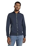 TOM TAILOR Herren Sweatjacke mit Stehkragen, 19024 - Sky Captain Blue White Melange, L