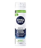 NIVEA MEN Sensitive Rasiergel (200 ml), Rasiergel mit Kamille, Hamamelis und Vitamin E...