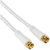 conecto 2m SAT Antennenkabel, Koaxial Kabel - Stecker zu Stecker, weiß 2,00 m