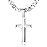 Chriscoco 925 Sterling Silber Kreuz Anhänger Halskette für Herren Damen...