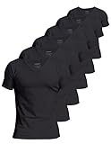 Comfneat Herren 6-Pack Unterhemd 100% Baumwolle Kurzarm T-Shirt mit V-Ausschnitt...