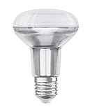 OSRAM R80 LED Reflektorlampe mit E27 Sockel, Warmweiss (2700K), Glas Spot, 9.1W, Ersatz...