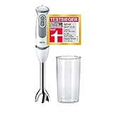 Braun Stabmixer MQ 5200WH - MultiQuick 5 Vario Pürierstab mit Edelstahl Mixfuß, 1000...