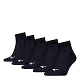 PUMA Unisex Puma Unisex Quarter Plain Sokken (5 stuks) Socks, Schwarz, 39-42 EU