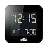 Braun Bc-08-B Digital-Wecker für Reisen, LCD-Display, Snooze-Funktion,...