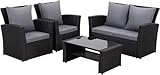 MeXo Polyrattan Lounge Set - Gartenlounge für 3-4 Personen Gartenmöbel Set...