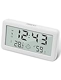 Pitasha Multifunktions Thermometer, Hygrometer, Wecker, Digital Uhr mit...