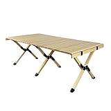 BK&MF Tragbarer Ultraleicht-Camping-Tisch, Aluminium Outdoor-Klapptisch höhenverstellbar...