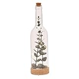 Widdop and Co Love Story LED-Glasflasche mit Blumen, batteriebetrieben, 30 cm x 8 cm x 8...