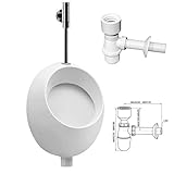 VBChome- Set: Urinal Zulauf Oben Weiß Modern Hochwertig Keramik Pinkelbecken...